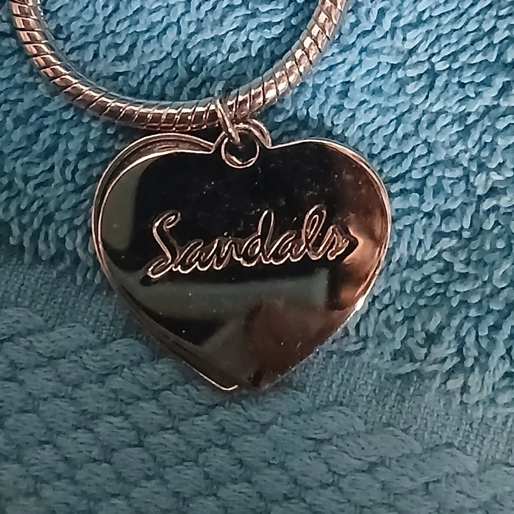 Elegant Silver Heart Crystal Sandals Bracelet Snake Chain